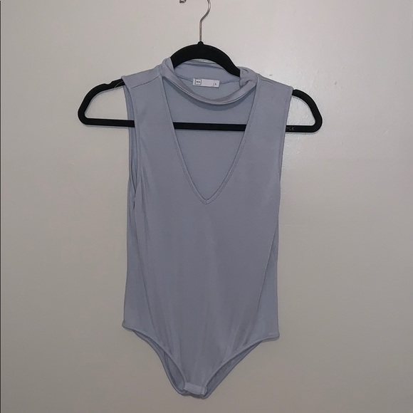 Powder Blue v-Neck Body Suit - Picture 1 of 1